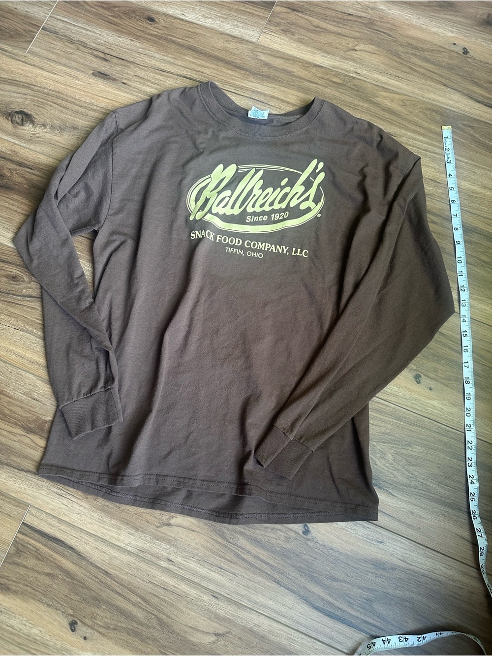 Brown Long-Sleeve Graphic T-Shirt